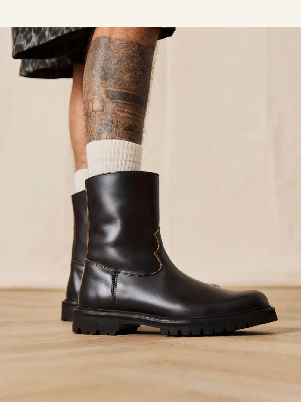 VINNY’s MOTO BOOT Black Nappa